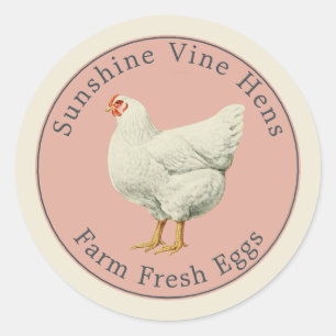 Farm Fresh Egg Carton Rosa Antique White Runt Klistermärke