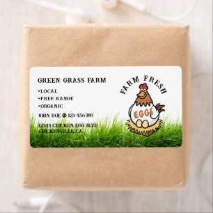 Farm Fresh Eggs Anpassningsbar Egg Carton Label Fraktsedel
