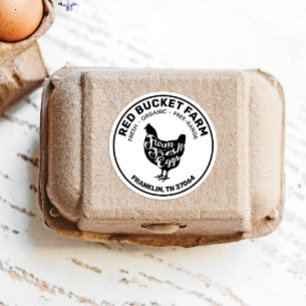 Farm Fresh Eggs Carton Label Runt Klistermärke
