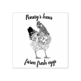 Farm Fresh Eggs Chicken Hen med ditt namn Stämpel