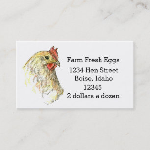Farm Fresh Eggs Chicken Hen Teckning Visitkort