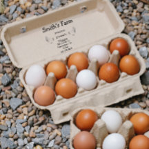 Farm Fresh Eggs Chickens Square Rubber Frimärke