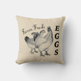 Farm Fresh Eggs Dekorativ kudde Jordbruksgård Stil
