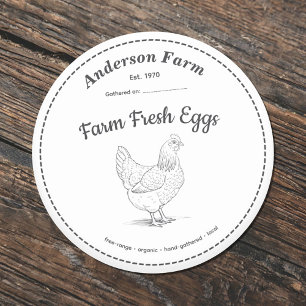 Farm Fresh Eggs etikett Vitetikett