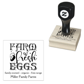 Farm Fresh Eggs Family Chicken Farm Anpassningsbar Stämpel