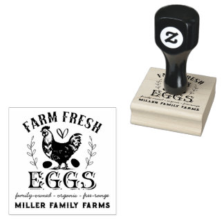 Farm Fresh Eggs Family Chicken Farm Anpassningsbar Stämpel