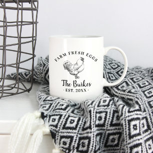 Farm Fresh Eggs Family Monogram Kaffemugg