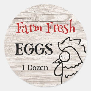 Farm Fresh Eggs Nosey Tupp Runt Klistermärke
