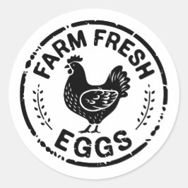 Farm Fresh Eggs Rustic Chicken Sticker Runt Klistermärke