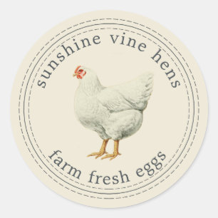 Farm Fresh Eggs Vintage Hen Egg Carton Antique Runt Klistermärke