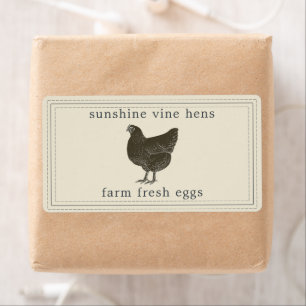 Farm Fresh Eggs Vintage Hen Egg Carton Label Fraktsedel