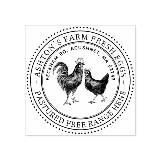 Farm Fresh Eggs Vintage Hen Egg Carton Stämpel (Tryck)