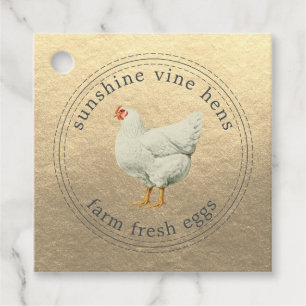 Farm Fresh Eggs Vintage Hen Modern Egg Carton Guld Gåvor Etiketter