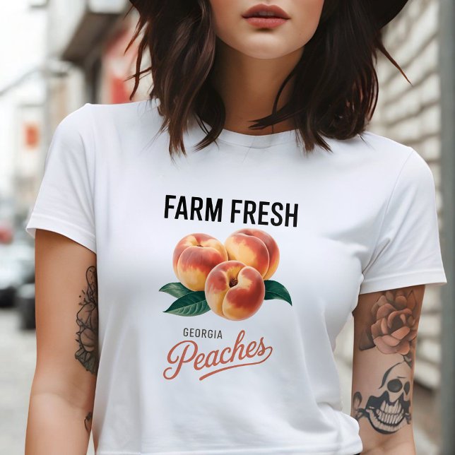 Farm Fresh Georgia Peaches Peach Fruit Lover T Shirt (Skapare uppladdad)