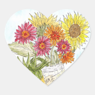 Farm Fresh Heart Stickers Hjärtformat Klistermärke