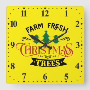 Farm Fresh Julgranar Design-54394 Fyrkantig Klocka