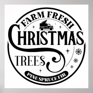 Farm Fresh Julgranar Gräs Spruce Fir Poster