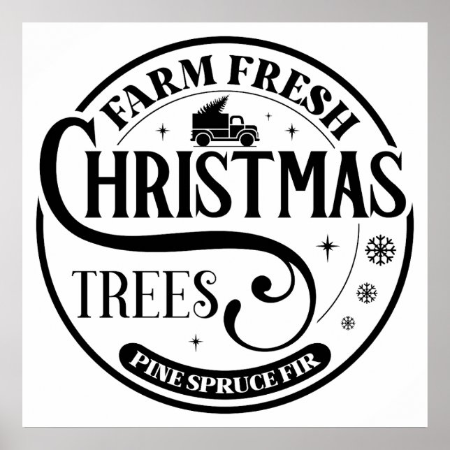 Farm Fresh Julgranar Gräs Spruce Fir Poster (Framsidan)