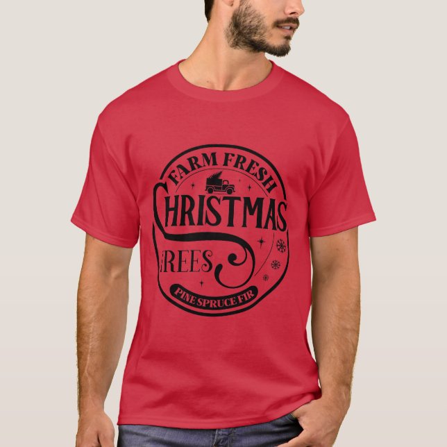 Farm Fresh Julgranar Gräs Spruce Fir T Shirt (Framsida)
