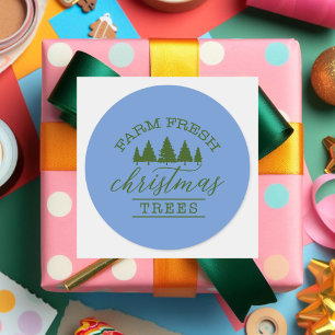 Farm Fresh Julgranar Runt Klistermärke