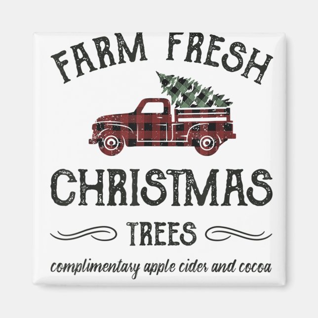 Farm Fresh Julgranar Shirt Festive Play Xma Magnet (Framsidan)