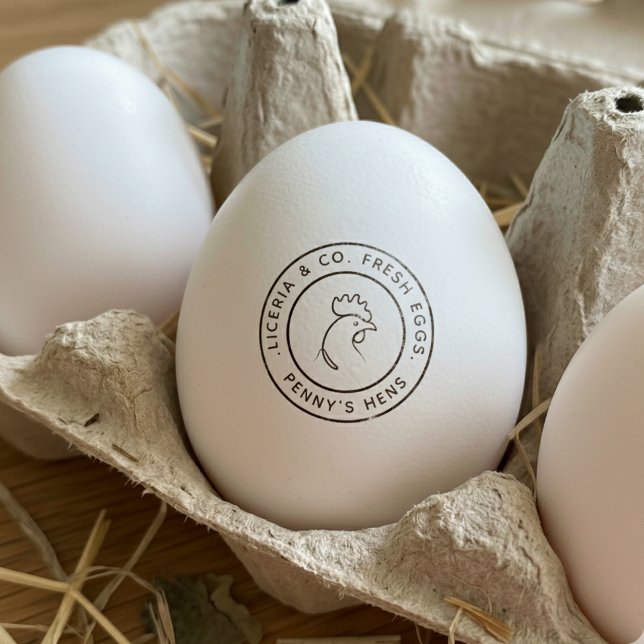 Farm Fresh Marking Your Name Chicken Hen Egg Stamp Stämpel (Skapare uppladdad)