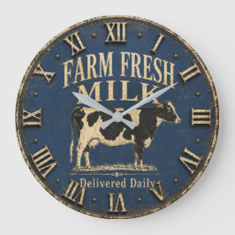 Farm Fresh Milk Delivered Daily Rustic Dairy Farm Stor Klocka