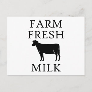 Farm Fresh Mjölk, Cow Vykort