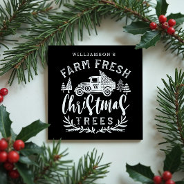 Farm Fresh Old Lastbil Julgran Delivery Black Magnet