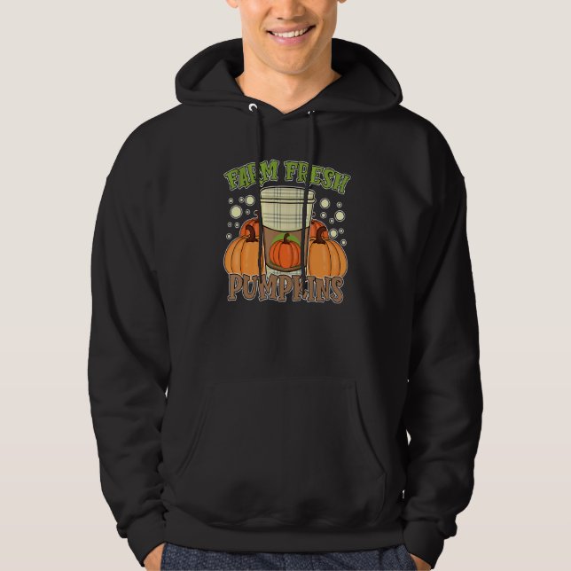 Farm Fresh Pumpkins Cute Pumpkin Spice Latte Hoodie (Framsida)