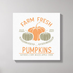 Farm Fresh Pumpkins Handplockad Canvastryck