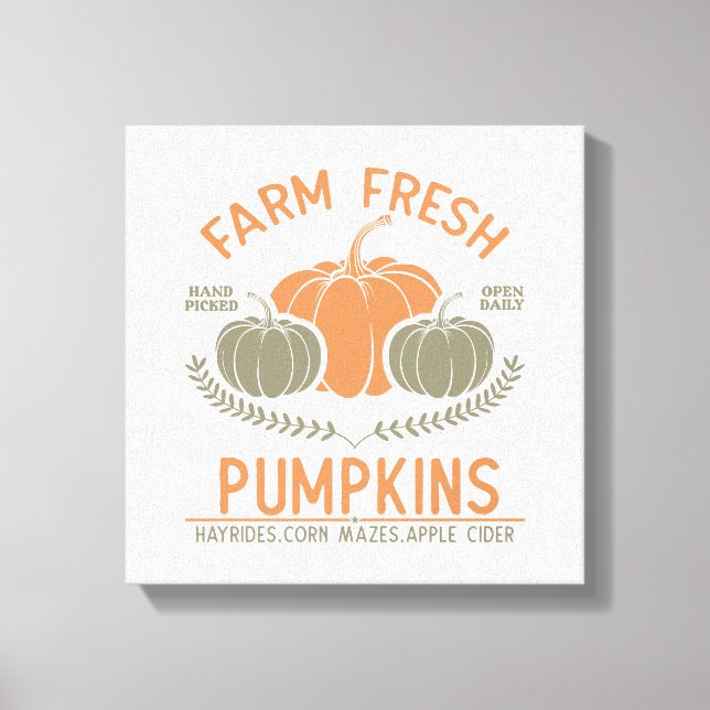 Farm Fresh Pumpkins | Handplockad Canvastryck (Framsida)