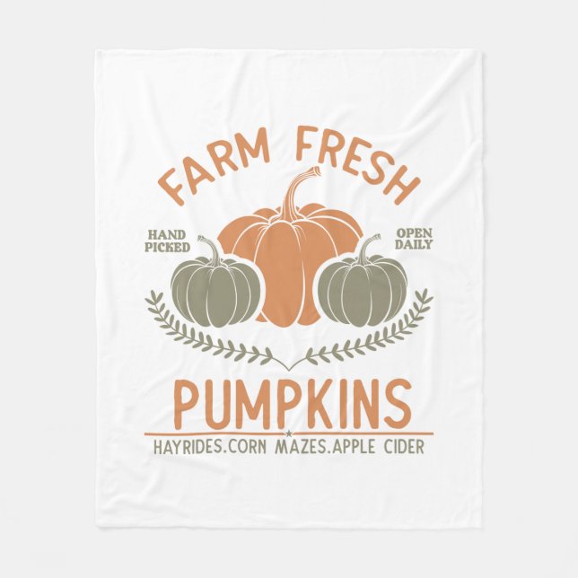 Farm Fresh Pumpkins | Handplockad Fleecefilt (Framsidan)