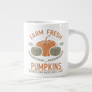 Farm Fresh Pumpkins Handplockad Jumbo Mugg