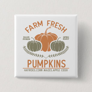Farm Fresh Pumpkins Handplockad Knapp