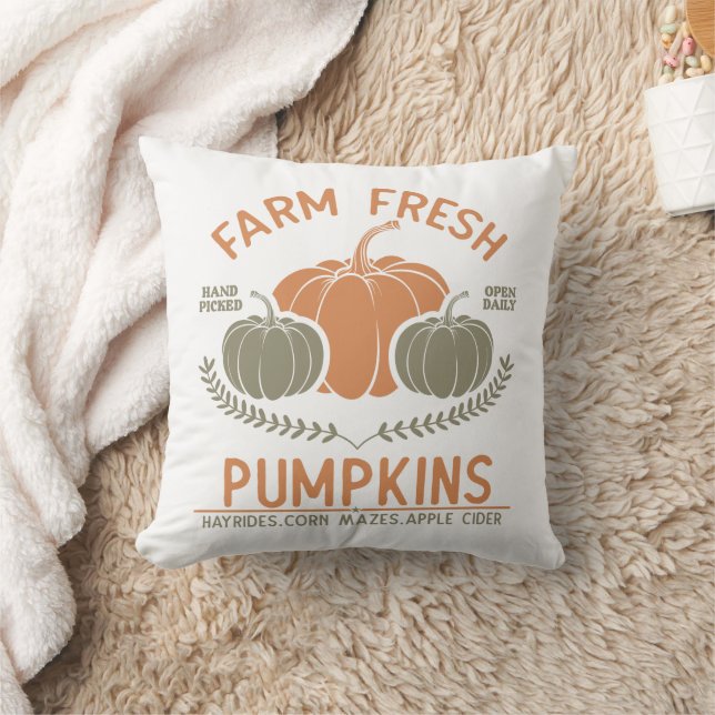 Farm Fresh Pumpkins | Handplockad Kudde (Filt)