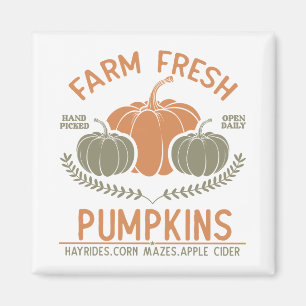 Farm Fresh Pumpkins Handplockad Magnet