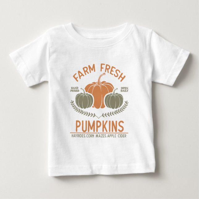 Farm Fresh Pumpkins | Handplockad T Shirt (Framsida)