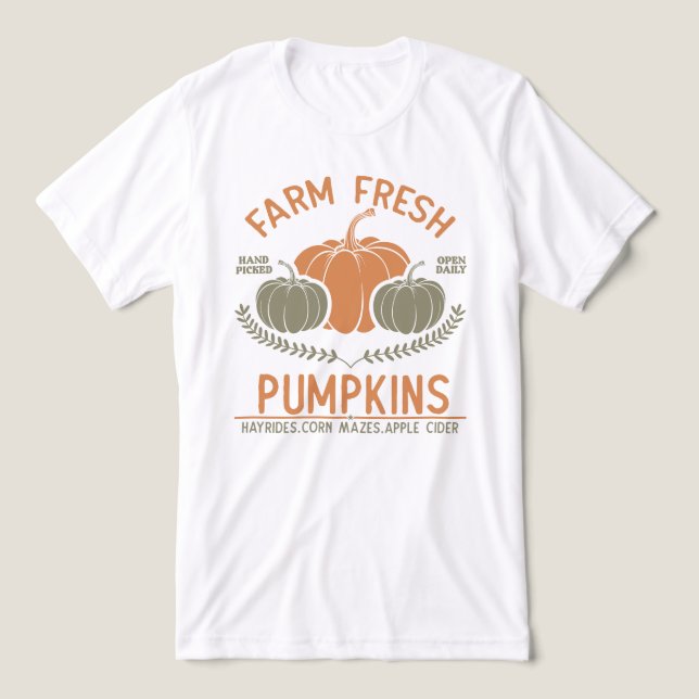 Farm Fresh Pumpkins | Handplockad T Shirt (Design Framsida)