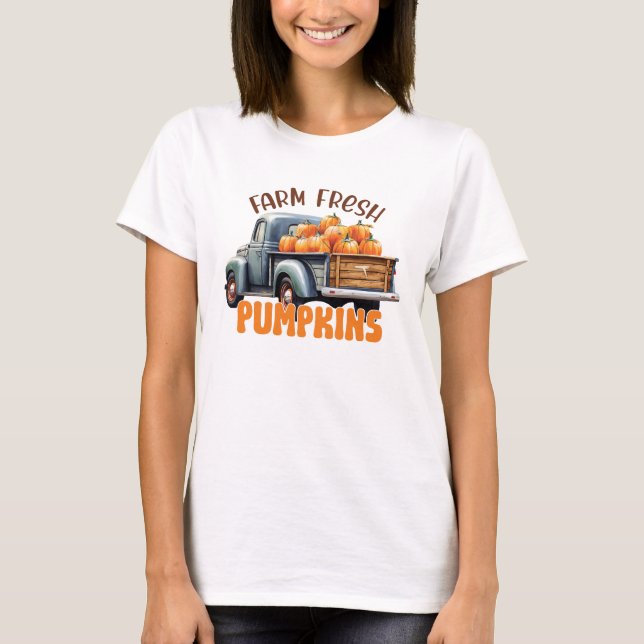 Farm Fresh Pumpkins - Rustic Lastbil T Shirt (Framsida)