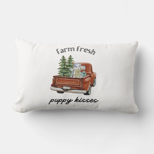 Farm Fresh Puppy Kisses Lumbarkudde (Framsida)