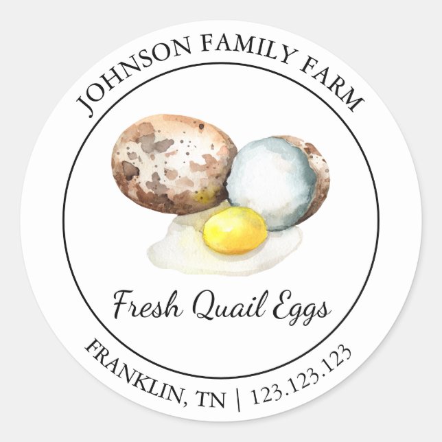 Farm Fresh Quail Egg Modern etikett (Framsida)