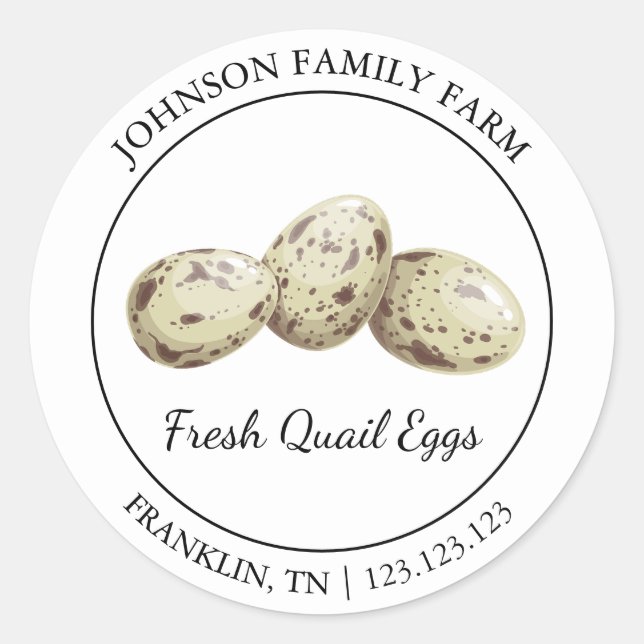 Farm Fresh Quail Egg Modern etikett (Framsida)