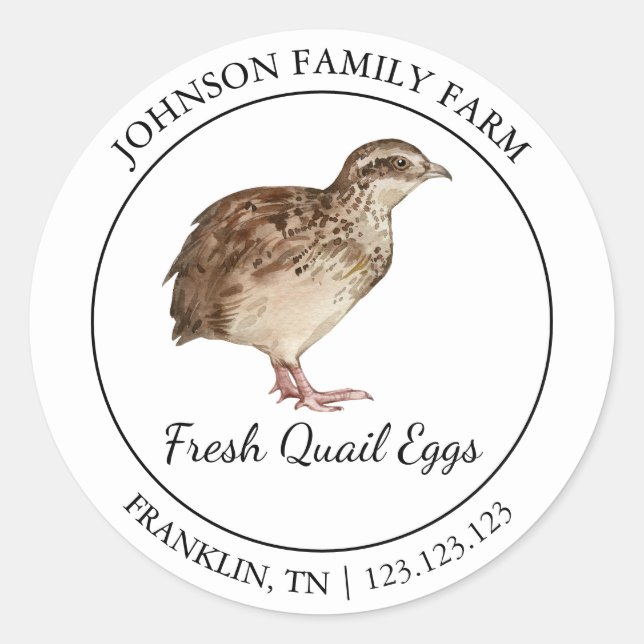 Farm Fresh Quail Egg Modern etikett (Framsida)