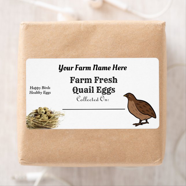 Farm Fresh Quail Eggs White Carton Fraktsedel (Insitu)