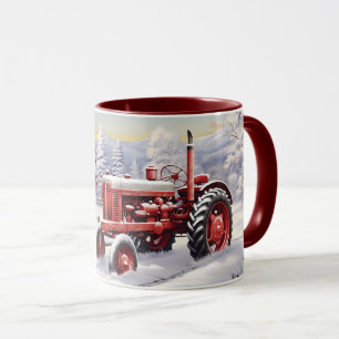 Farm Fresh Red Tractor Wintery Ligcape Mugg
