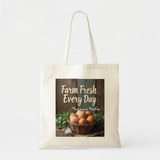 Farm Fresh Rustic Market Tote Bag Tygkasse
