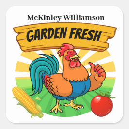 Farm Fresh Sticker Fyrkantigt Klistermärke