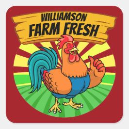 Farm Fresh Sticker Fyrkantigt Klistermärke