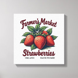 Farm Fresh Strawbär Organic Canvas Art